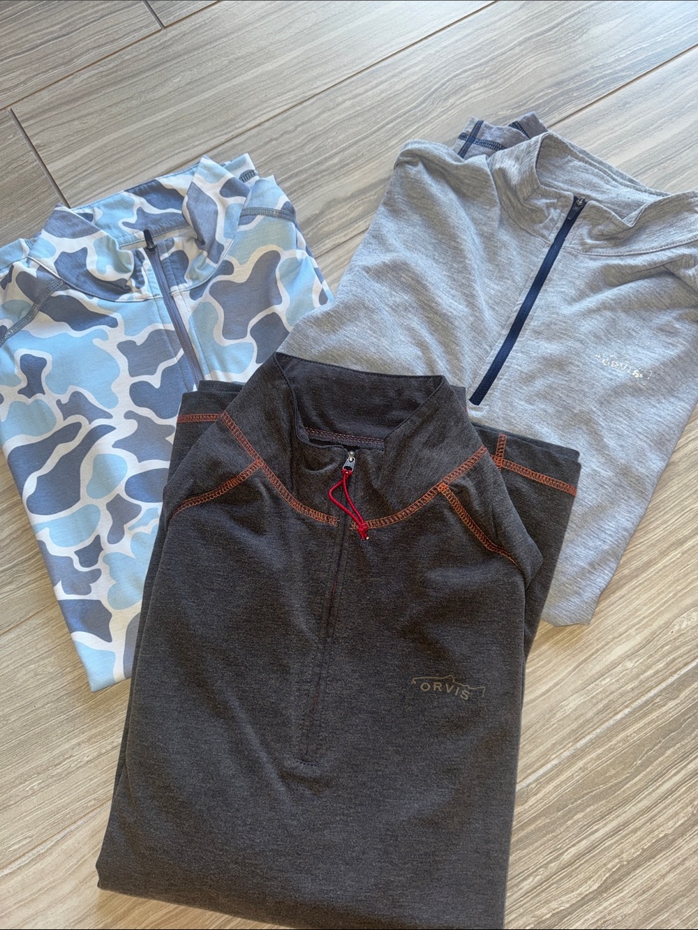 Lot of 3 - Orvis Quarter Zip Shirts Trout Bum